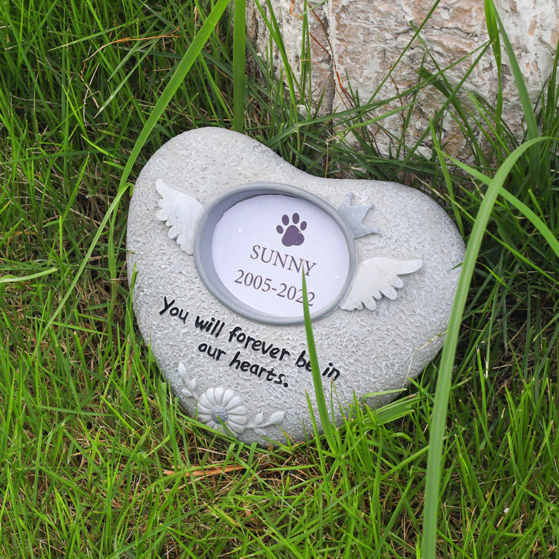 🐾 Pet Memorial Garden Stone | Weatherproof Keepsake · Photo Frame Design · Etched with Love 💞