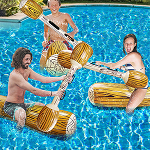 🥊 Giant Inflatable Water Battle Set | 6-Piece Pool Game for Kids & Adults