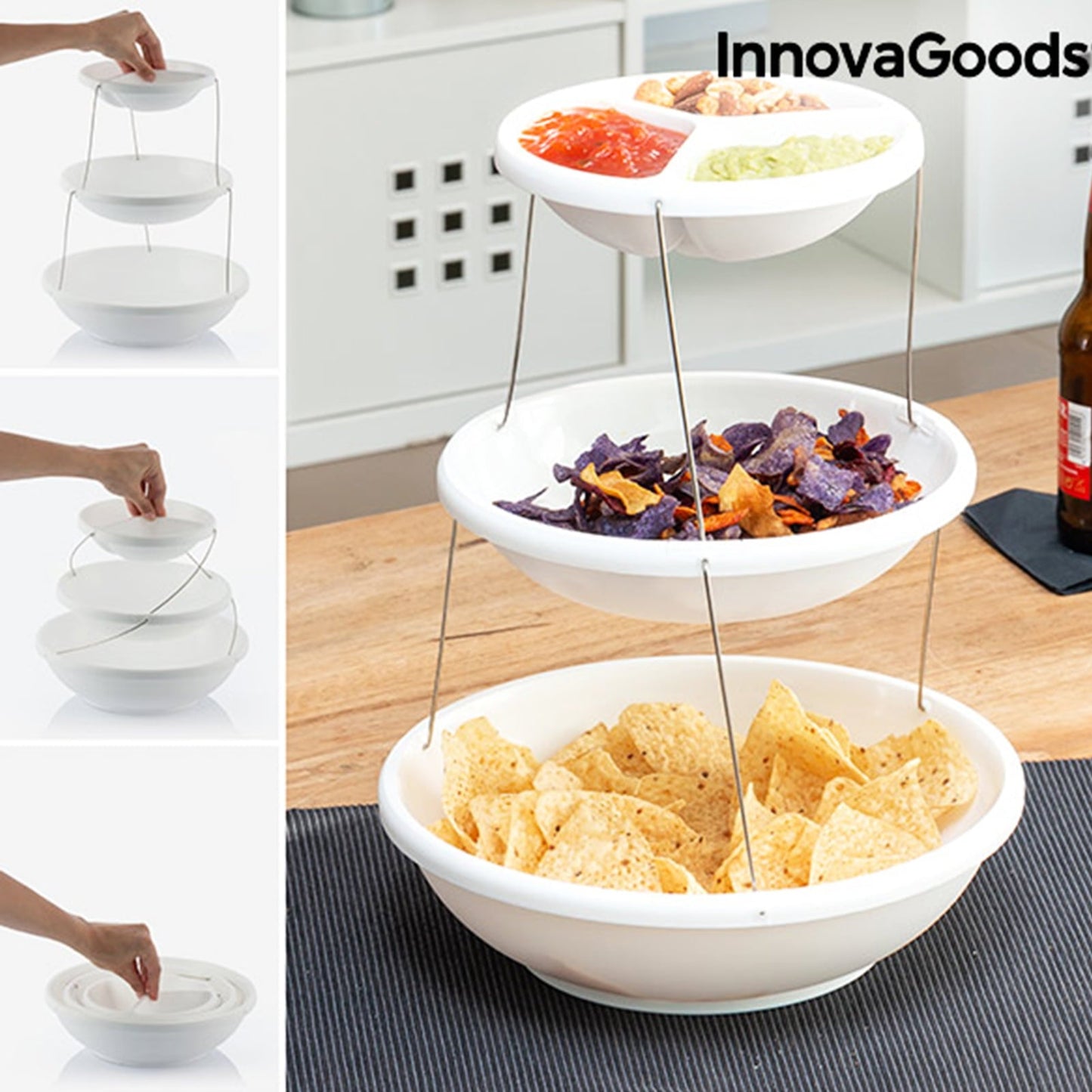 🍬 2/3 Tier Twist Fold Party Bowl | Collapsible Snack & Fruit Platter 🎉
