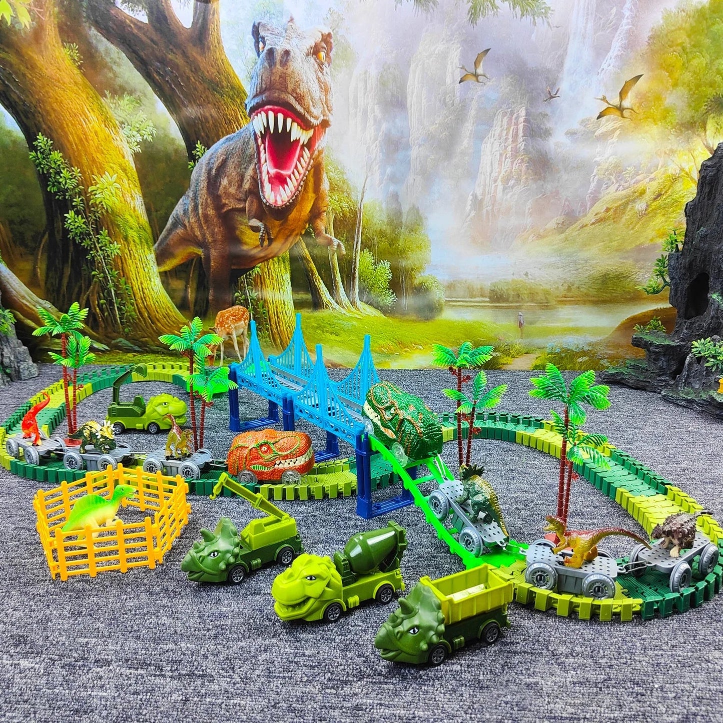 🦖 Dinosaur Transport Track Set | Creative Jurassic Adventure Playset