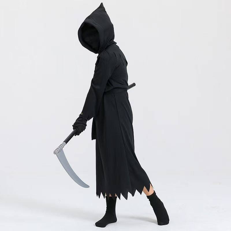 Phantom Grim Reaper Kids Halloween Costume – Glowing Glasses & Full Accessories | Cosplay