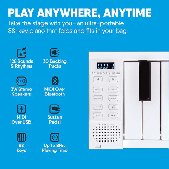 🎹 Carry-on Foldable 88-Key Digital Piano | Music Anywhere, Anytime ✈️