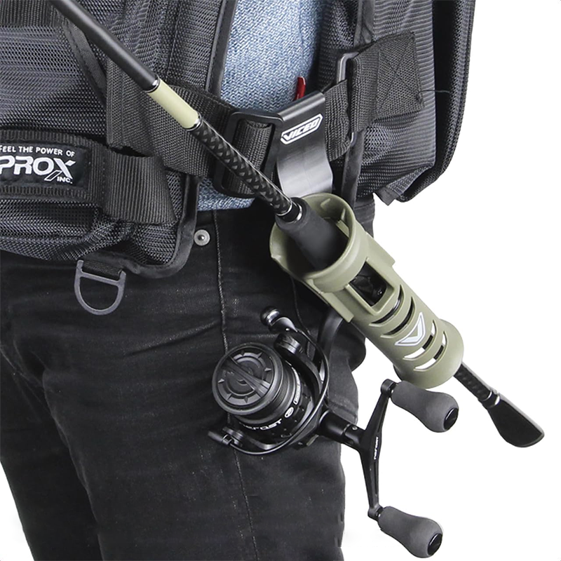 🎯 Rotating Fishing Rod Holster with Belt Clip | Adjustable & Secure Hold