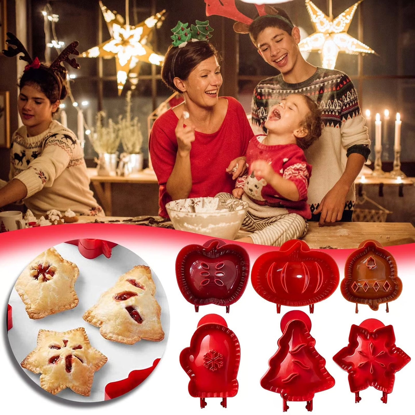 Holiday Mini Pie Mold Set – Fun Shaped Cookie & Pastry Baking Tools