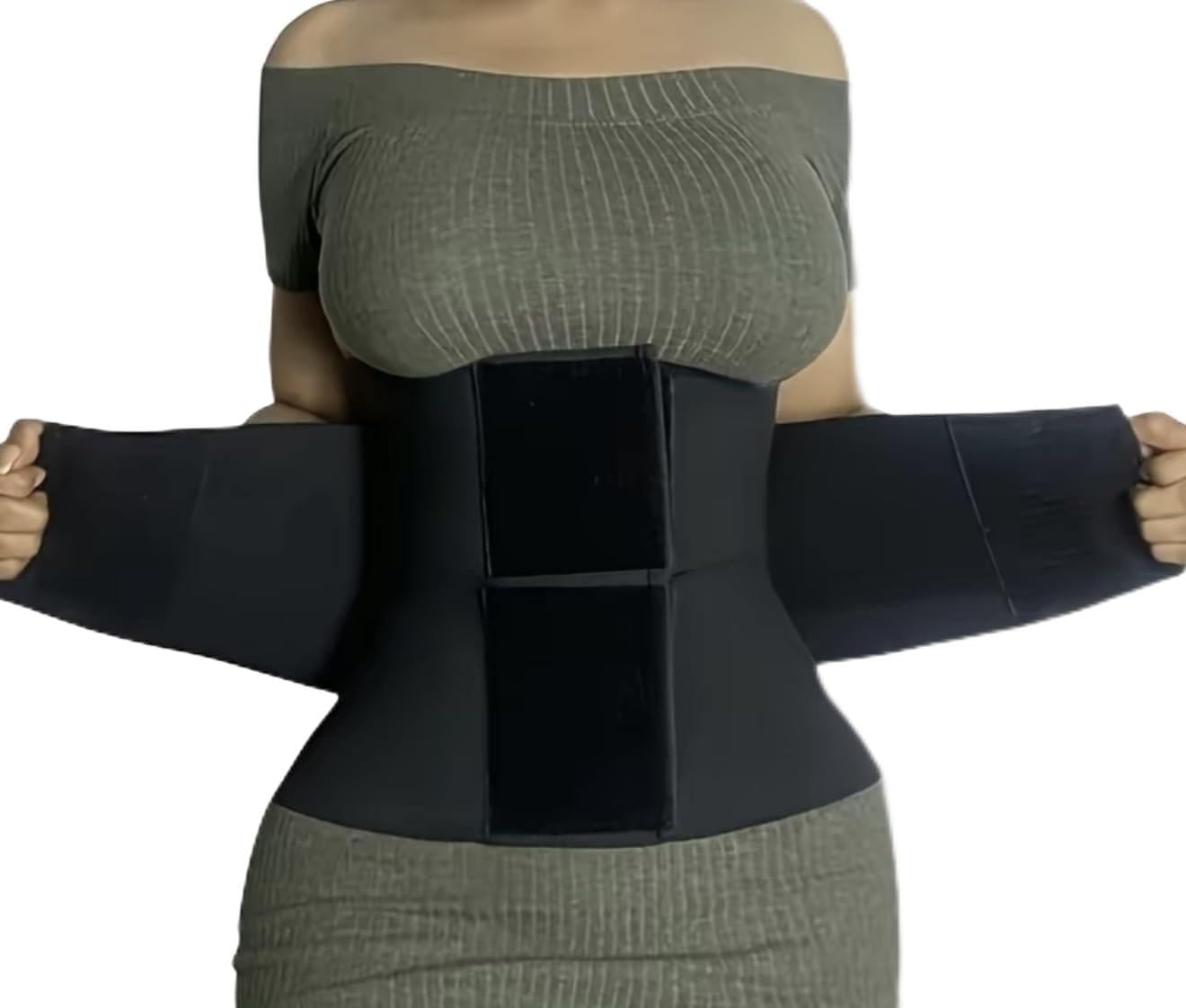 🔥 Double Compression Waist Trainer | Adjustable Fit + Lumbar Support