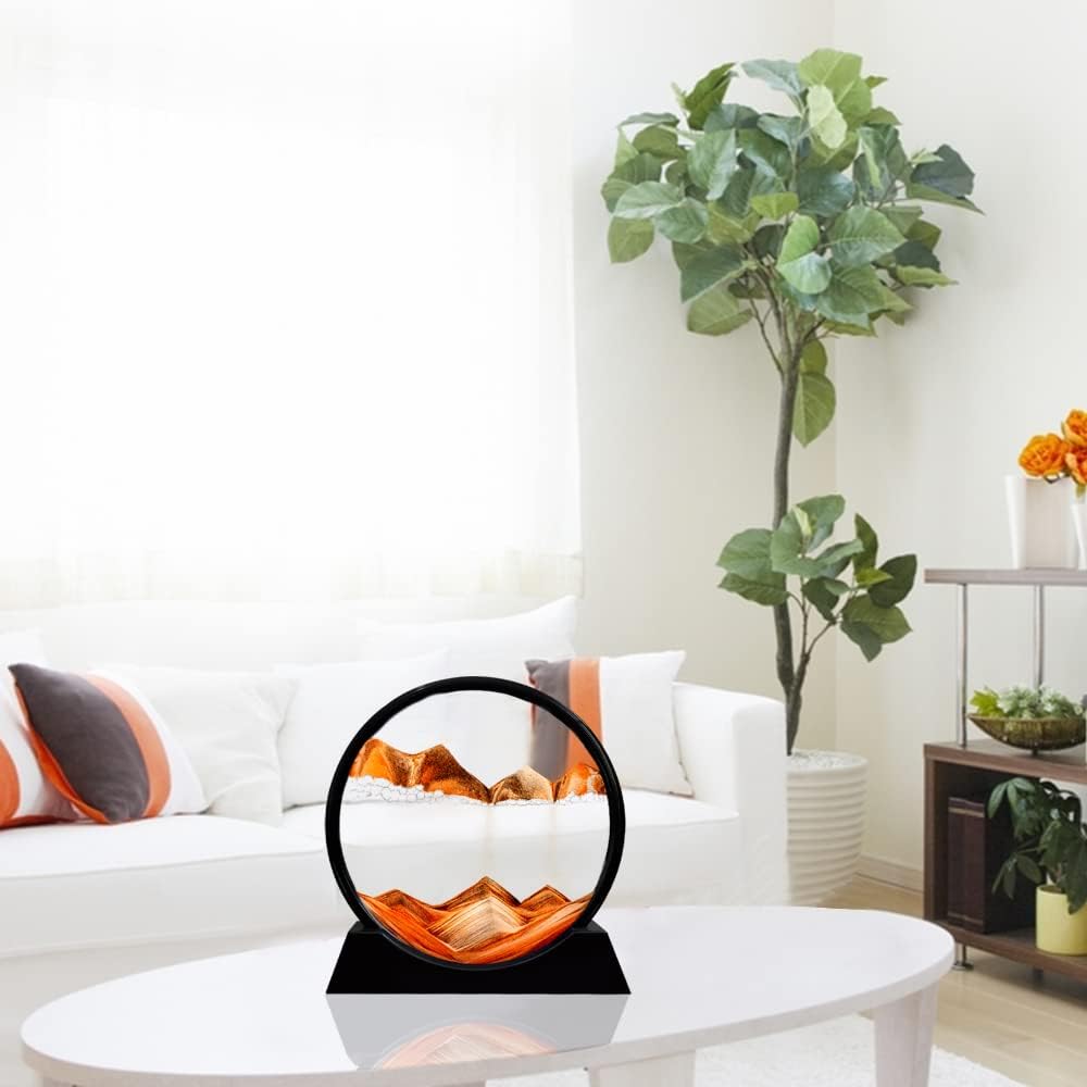 🧡 Sand Art Table Decor | Hypnotic Moving Landscape with Flowing Sand, Stress Relief & Room Aesthetics
