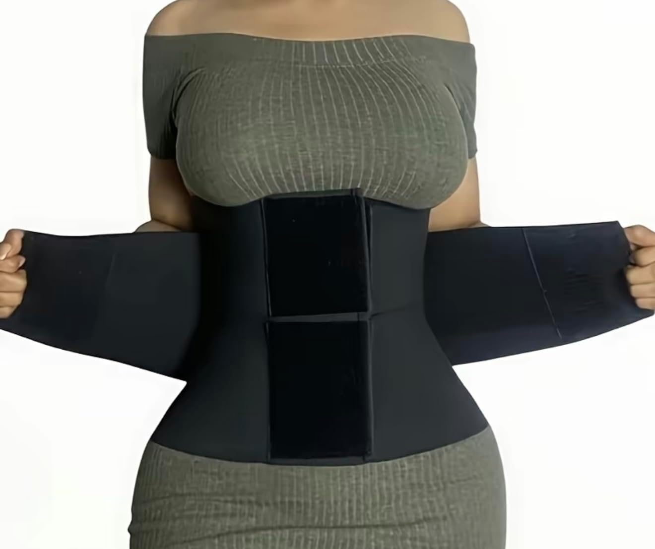 🔥 Double Compression Waist Trainer | Adjustable Fit + Lumbar Support