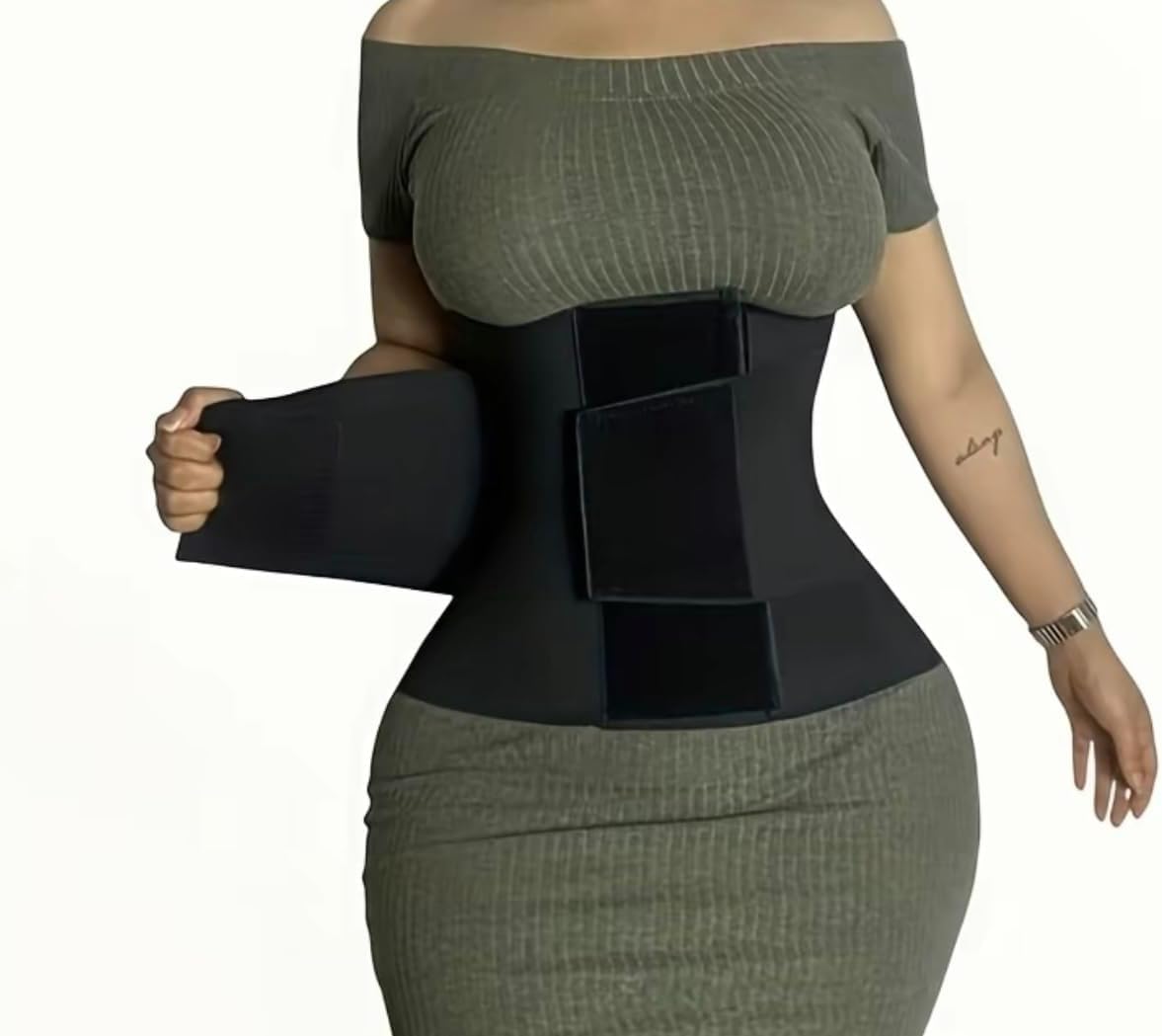 🔥 Double Compression Waist Trainer | Adjustable Fit + Lumbar Support