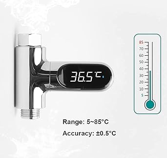 🚿 Shower Thermometer with LED Display | No Battery Needed, Real-Time Temperature Check 🌡️