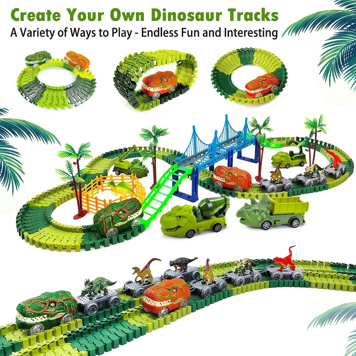 🦖 Dinosaur Transport Track Set | Creative Jurassic Adventure Playset