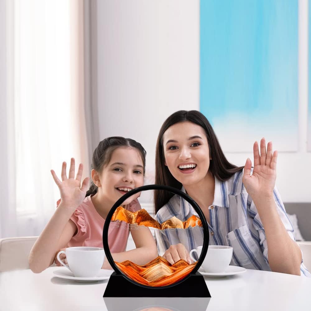 🧡 Sand Art Table Decor | Hypnotic Moving Landscape with Flowing Sand, Stress Relief & Room Aesthetics