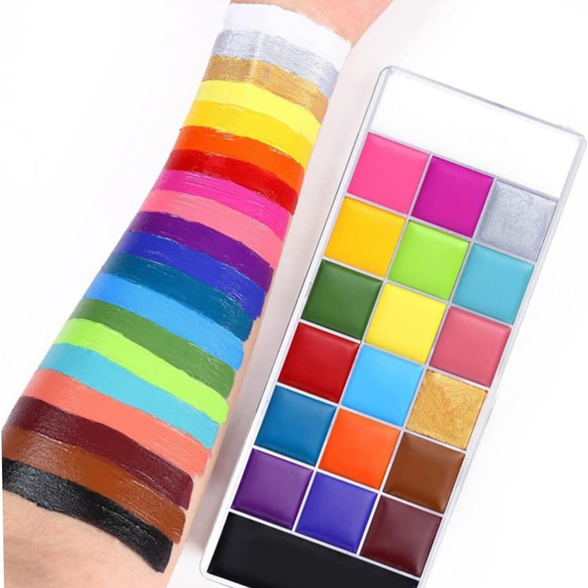 🎨 20-Color Face & Body Paint Kit | Vibrant, Long-Lasting & Professional
