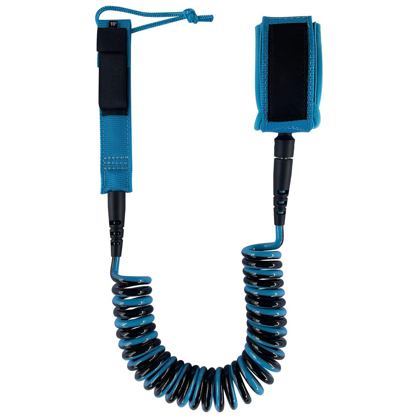 🌊 10 ft 7 mm SUP Paddle Board Leash | Coiled with Anti-Slip Cuff & Flexible Swivel Connector