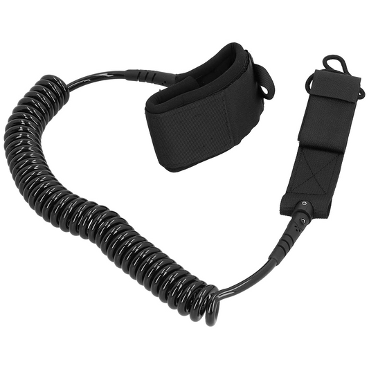 🌊 10 ft 7 mm SUP Paddle Board Leash | Coiled with Anti-Slip Cuff & Flexible Swivel Connector