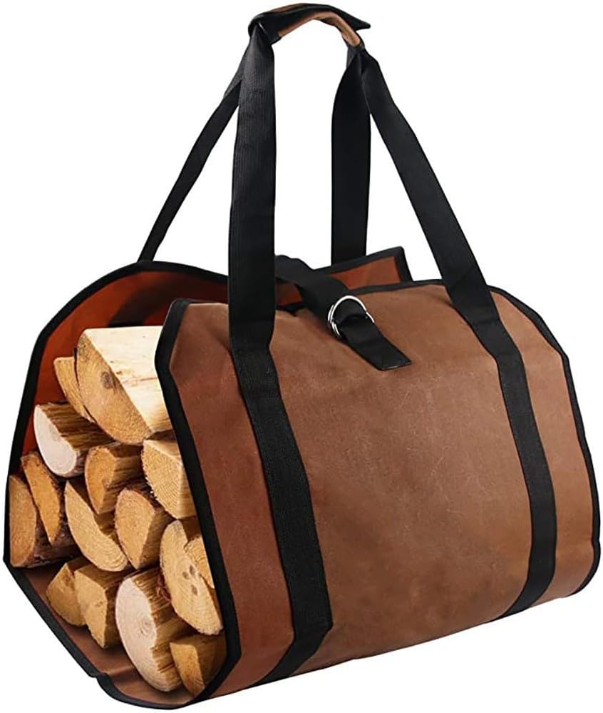 🌲 Firewood Canvas Carrier | Heavy-Duty & Water-Resistant for Camping