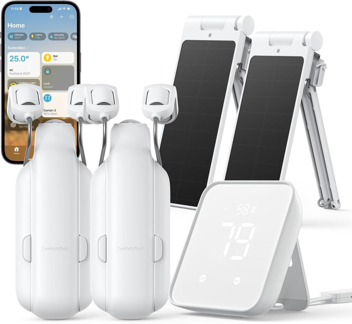 SwitchBot Curtain 3 (U Rail) | Smart, Silent, and Effortless Curtain Control