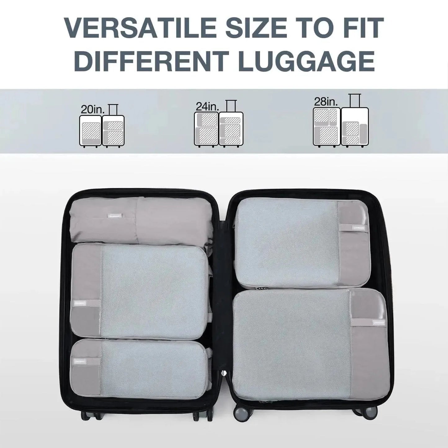 🛫 Travel Compression Packing Cubes Set | Lightweight Organizers with Expandable Design & Clear Pockets