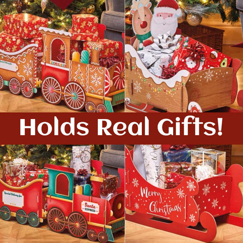 Christmas Train Decoration – Gingerbread Style Gift Holder for Magical Holiday Mornings
