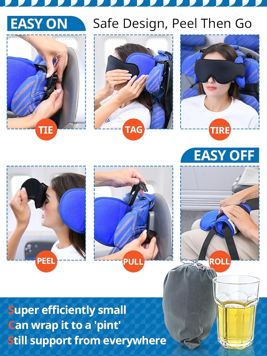 ✈️ Travel Neck Pillow with Eye Mask | Memory Foam Comfort Anywhere 😴