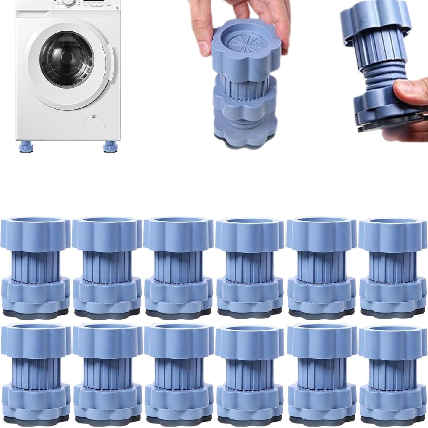 🪑 Universal Washing Machine & Refrigerator Pedestal Pads | Anti-Vibration & Moisture-Proof