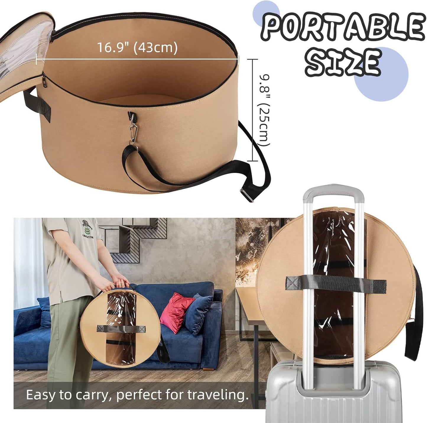 👒 Felt Hat Storage Box | Travel-Ready & Dust-Free Protection