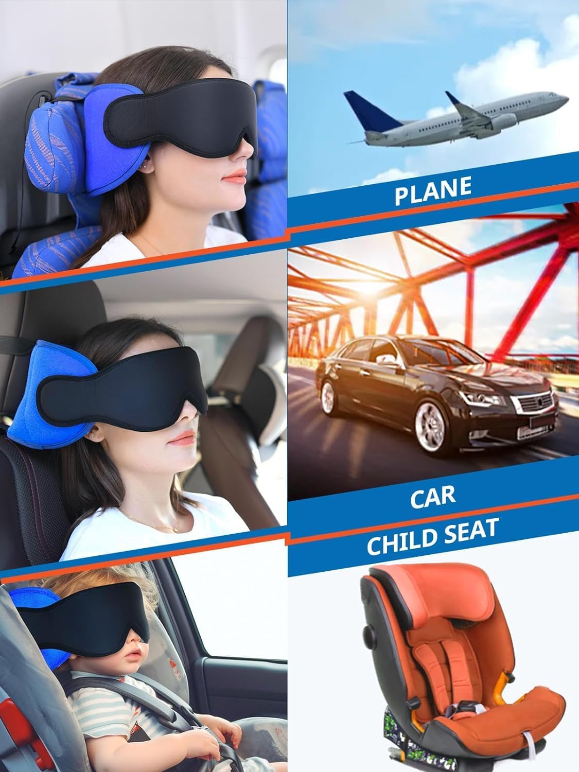 ✈️ Travel Neck Pillow with Eye Mask | Memory Foam Comfort Anywhere 😴
