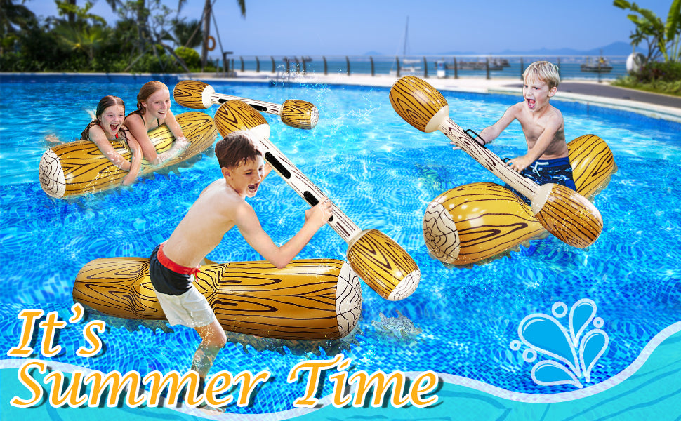 🥊 Giant Inflatable Water Battle Set | 6-Piece Pool Game for Kids & Adults