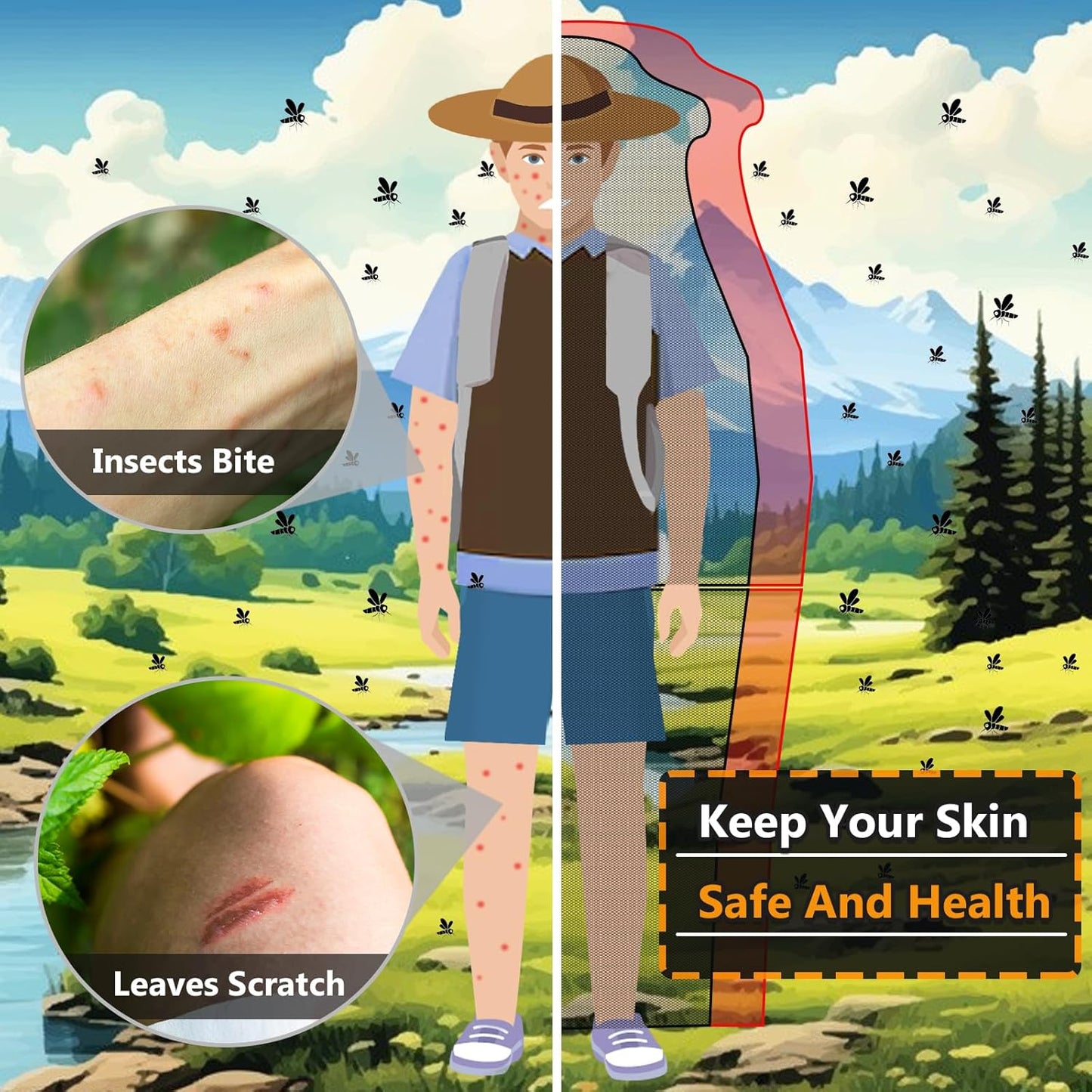 🦟 Mosquito Net Jacket & Pants Set | Full-Body Mesh Shield for Outdoor Protection