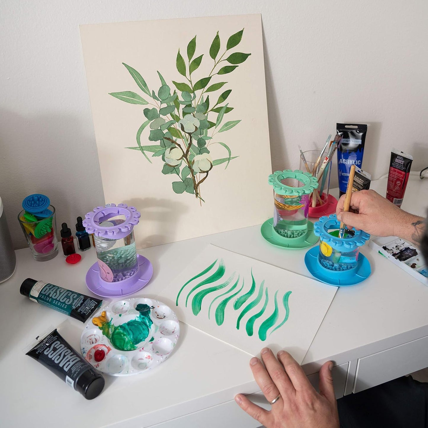 🎨 Ultimate Paint Brush Cleaner Cup | Keep Your Brushes Fresh & Workspace Tidy 🖌️