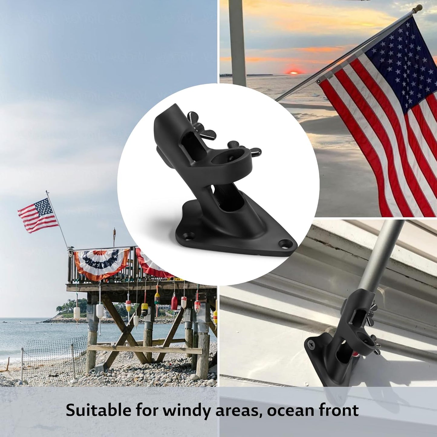 🏡 Stainless Steel Flag Pole Holder | Dual Angle Mount · 316 Marine Grade · Heavy Duty 💪
