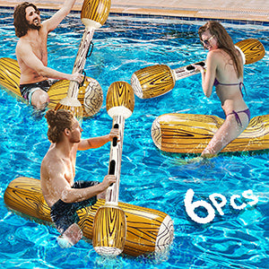 🥊 Giant Inflatable Water Battle Set | 6-Piece Pool Game for Kids & Adults