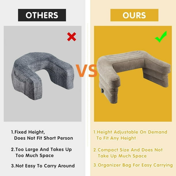 Inflatable Reading Pillow for Gaming and Bed Rest – Lap Desk with Arm Support