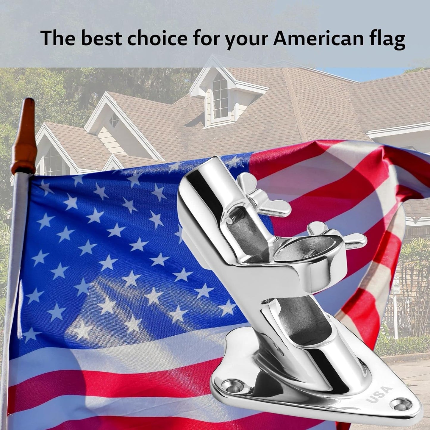 🏡 Stainless Steel Flag Pole Holder | Dual Angle Mount · 316 Marine Grade · Heavy Duty 💪