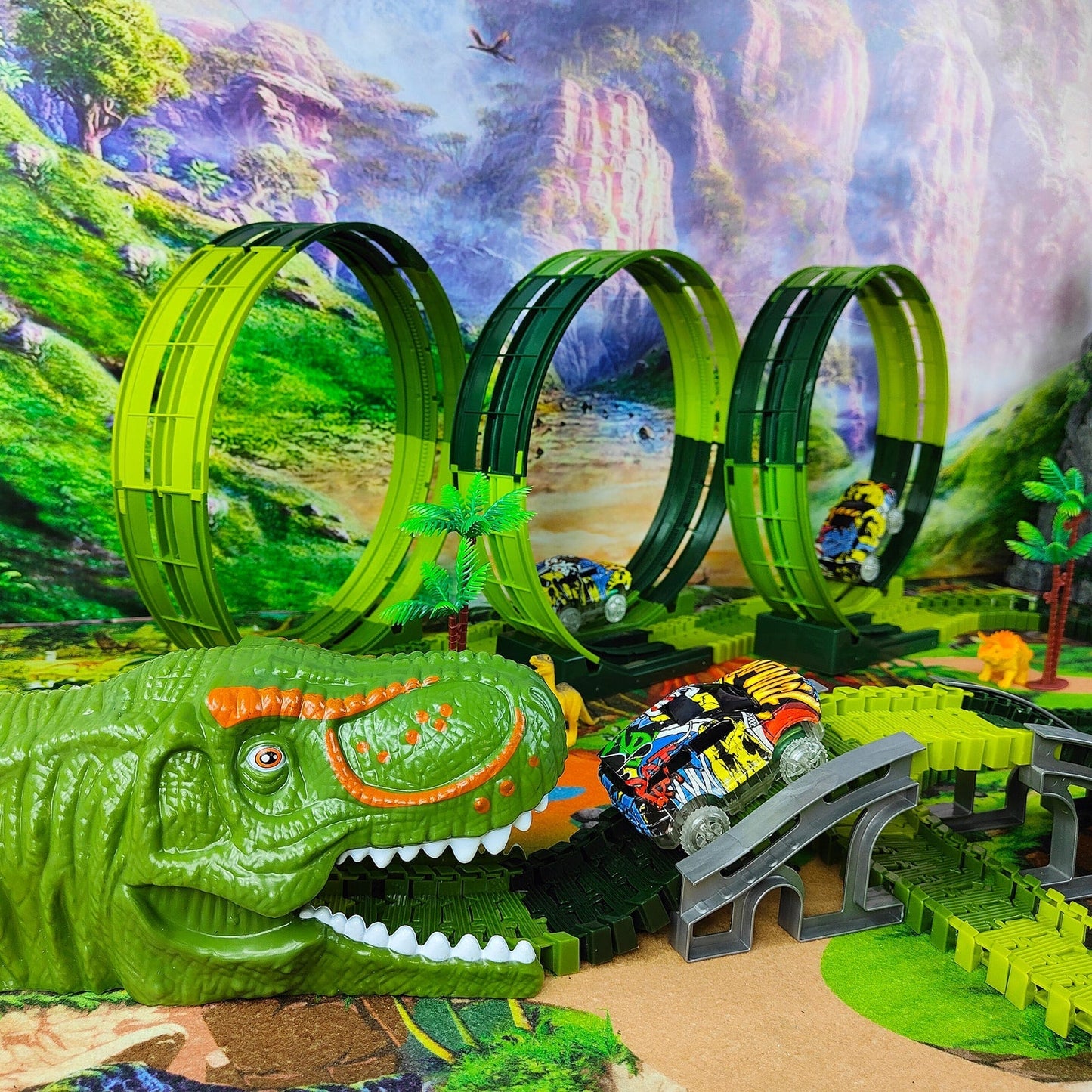 🦖 Dinosaur Transport Track Set | Creative Jurassic Adventure Playset