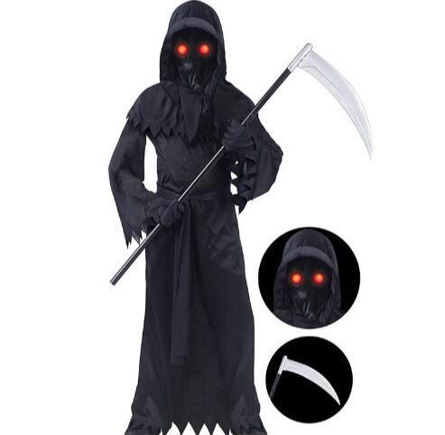 Phantom Grim Reaper Kids Halloween Costume – Glowing Glasses & Full Accessories | Cosplay