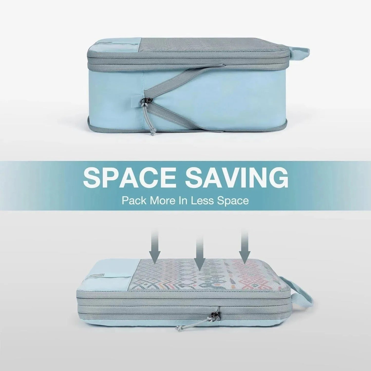 🛫 Travel Compression Packing Cubes Set | Lightweight Organizers with Expandable Design & Clear Pockets