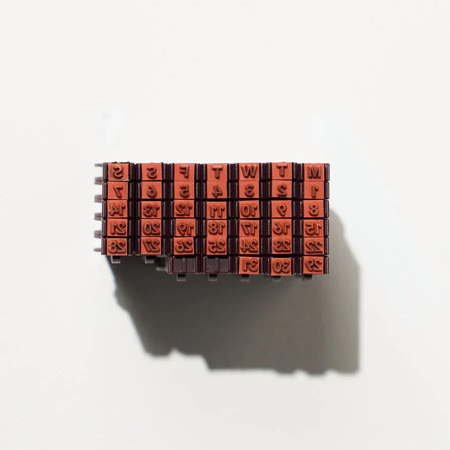 Connected Calendar Stamp Set – Mini Number & Date Stamps for Planners & Journals