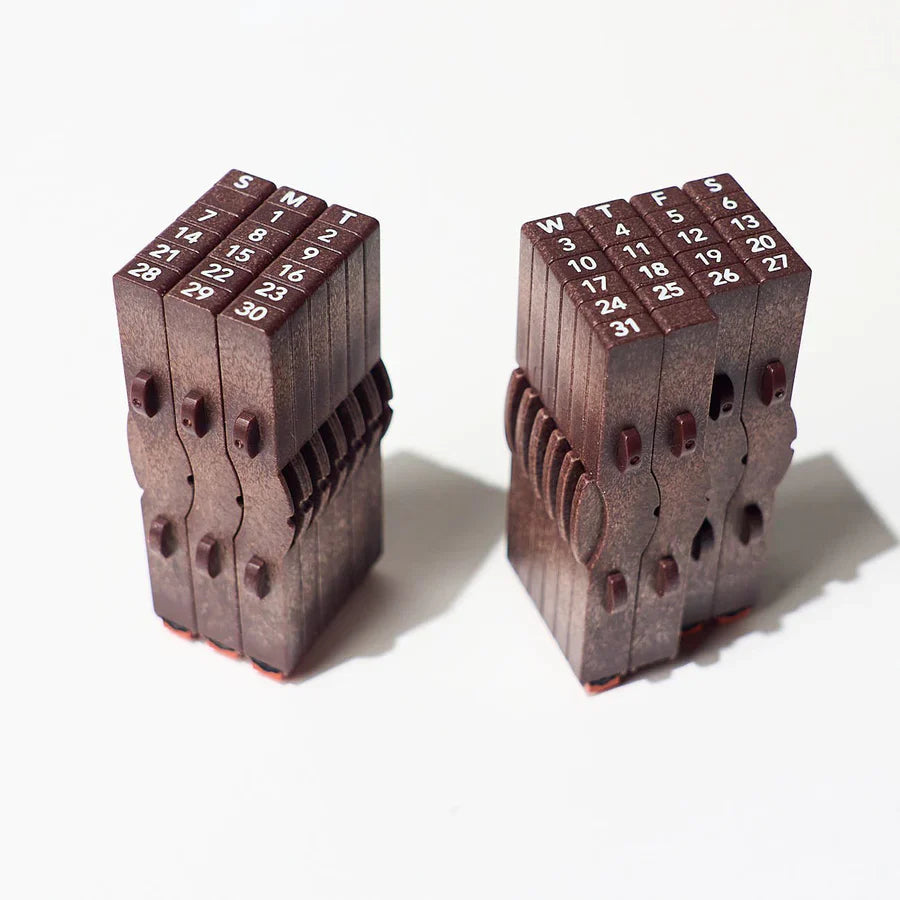 Connected Calendar Stamp Set – Mini Number & Date Stamps for Planners & Journals