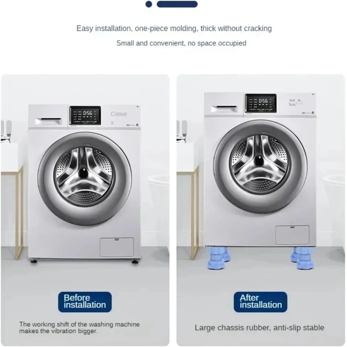 🪑 Universal Washing Machine & Refrigerator Pedestal Pads | Anti-Vibration & Moisture-Proof