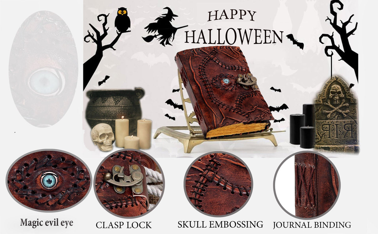 📖 Hocus Pocus Spell Book Journal | Vintage Leather + Magic Vibes 🔮