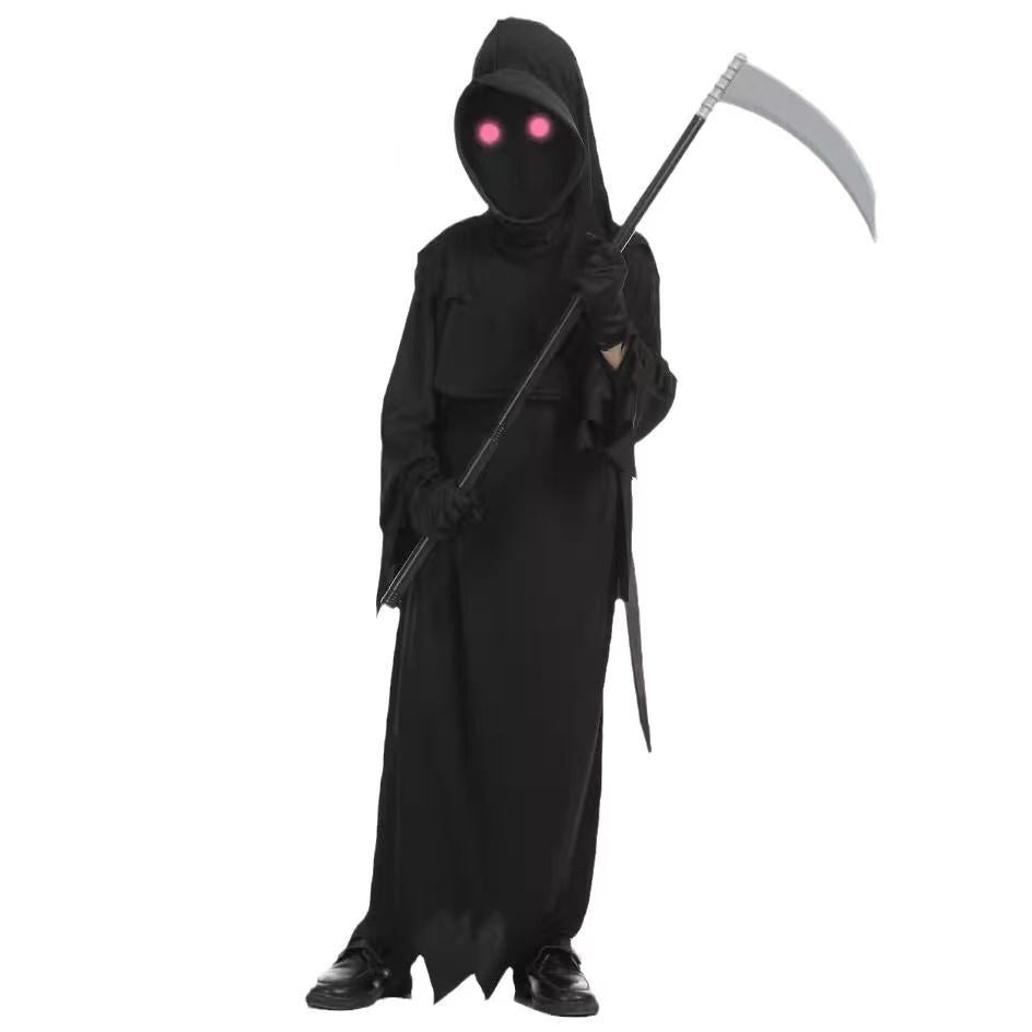Phantom Grim Reaper Kids Halloween Costume – Glowing Glasses & Full Accessories | Cosplay