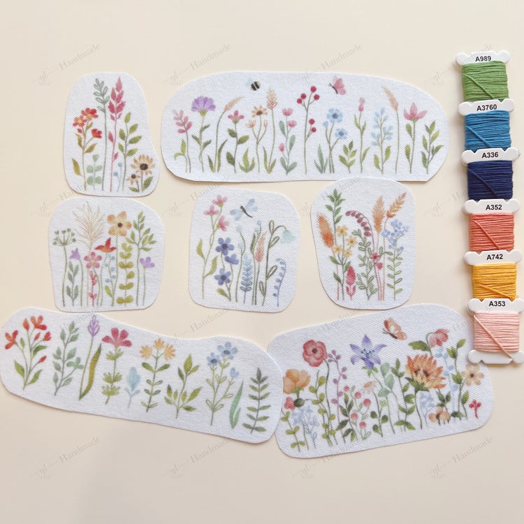 🌸 Vintage Garden Embroidery Pattern Set | Easy & Creative DIY Stitch Kit ✨