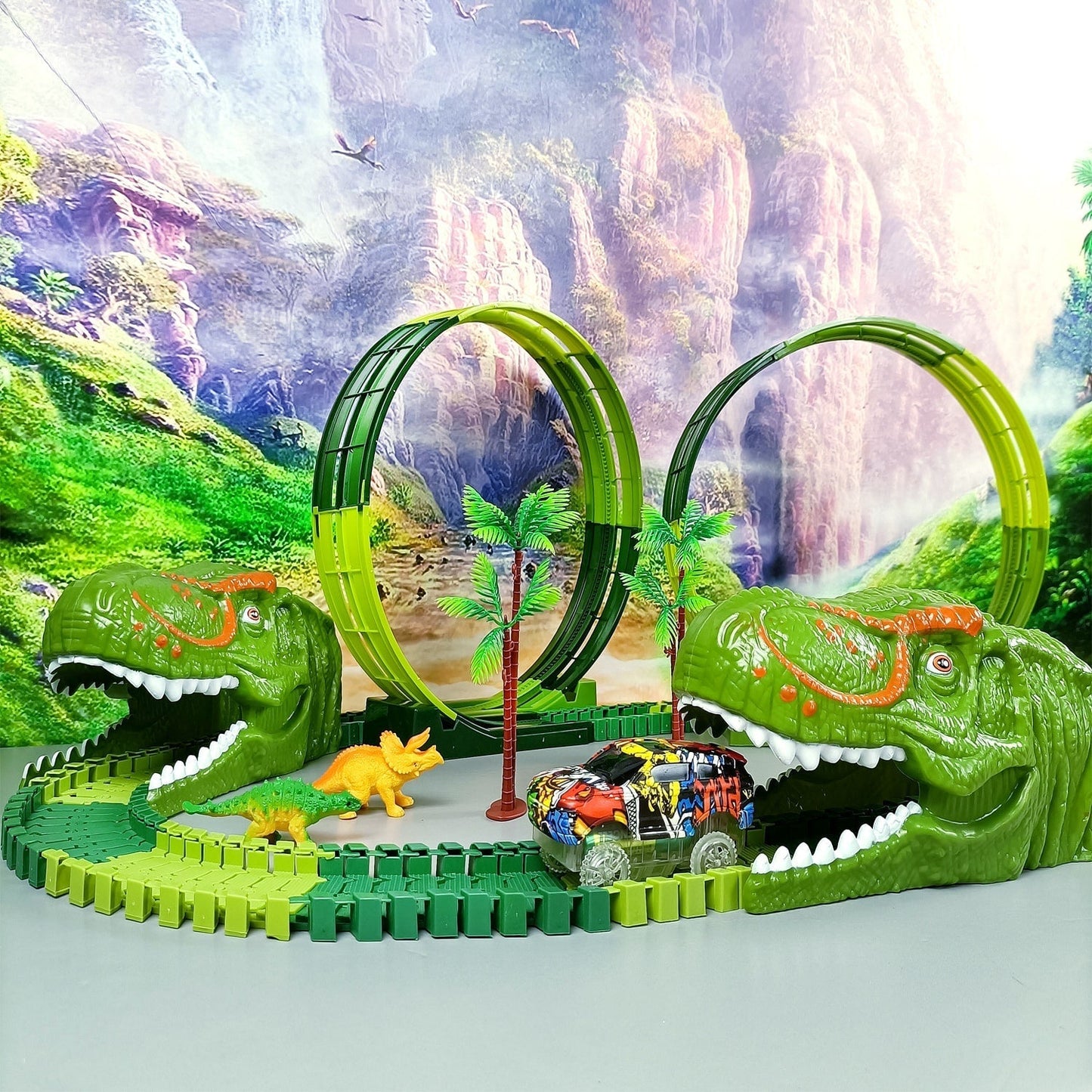 🦖 Dinosaur Transport Track Set | Creative Jurassic Adventure Playset
