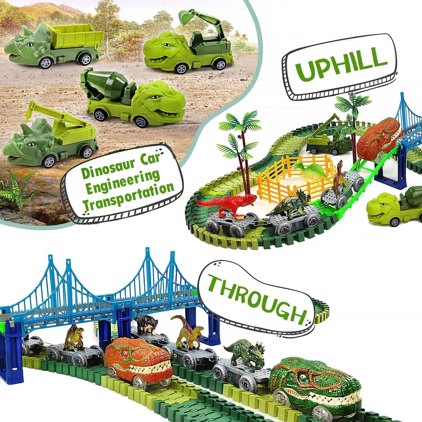 🦖 Dinosaur Transport Track Set | Creative Jurassic Adventure Playset