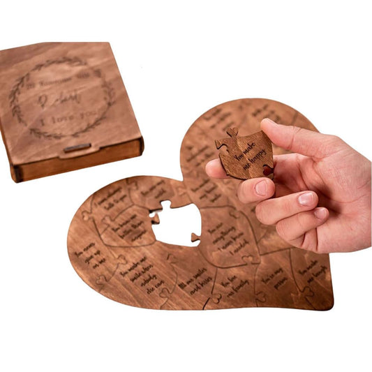 🧩 Personalized Wooden Puzzle | 20 Reasons Why I Love You