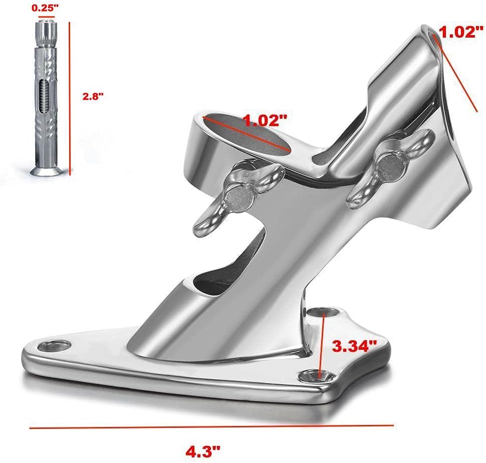 🏡 Stainless Steel Flag Pole Holder | Dual Angle Mount · 316 Marine Grade · Heavy Duty 💪