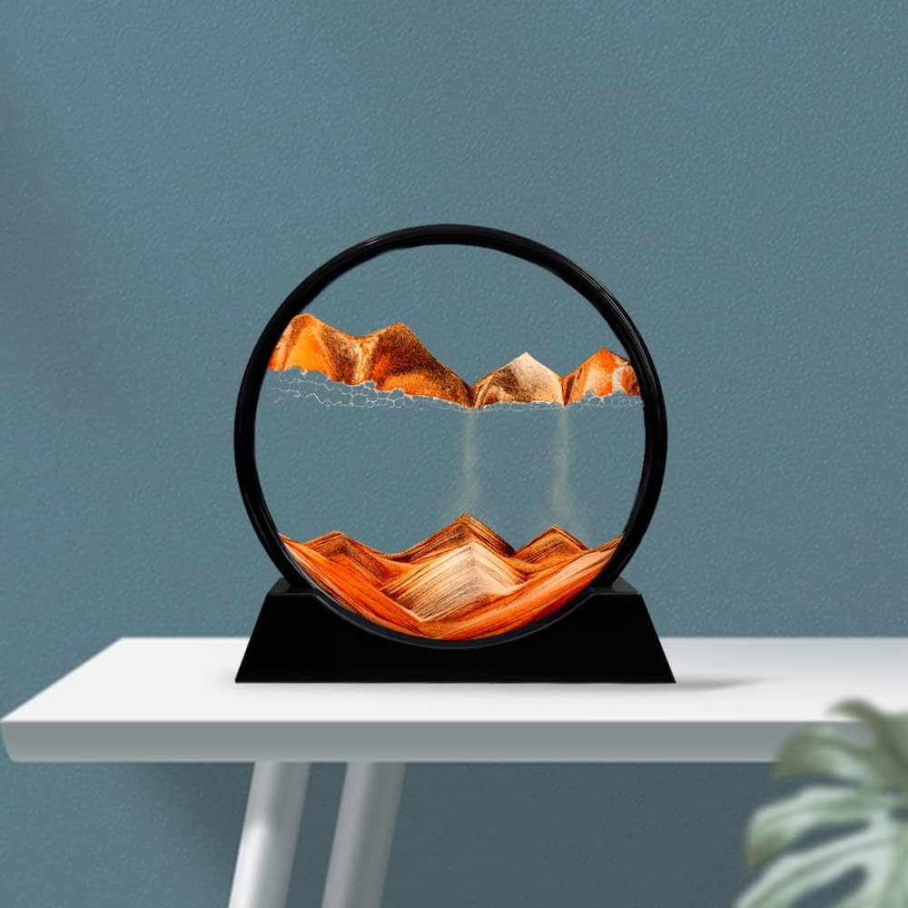 🧡 Sand Art Table Decor | Hypnotic Moving Landscape with Flowing Sand, Stress Relief & Room Aesthetics