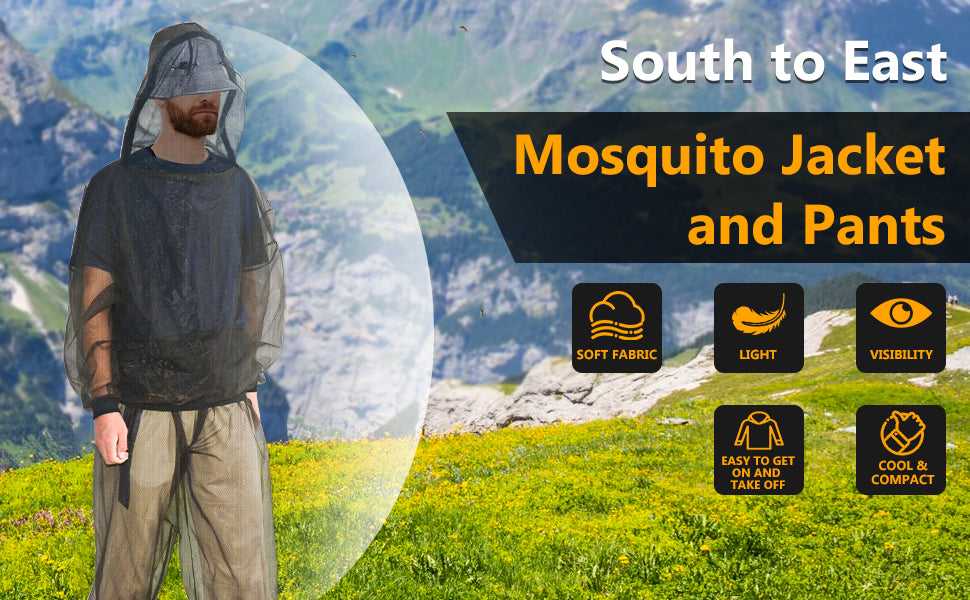 🦟 Mosquito Net Jacket & Pants Set | Full-Body Mesh Shield for Outdoor Protection