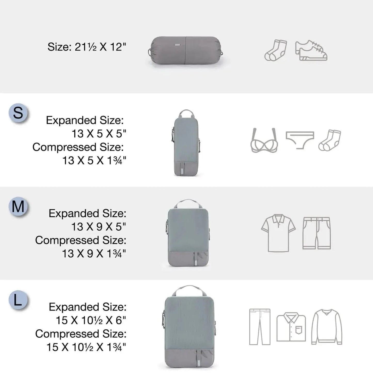 🛫 Travel Compression Packing Cubes Set | Lightweight Organizers with Expandable Design &amp; Clear Pockets