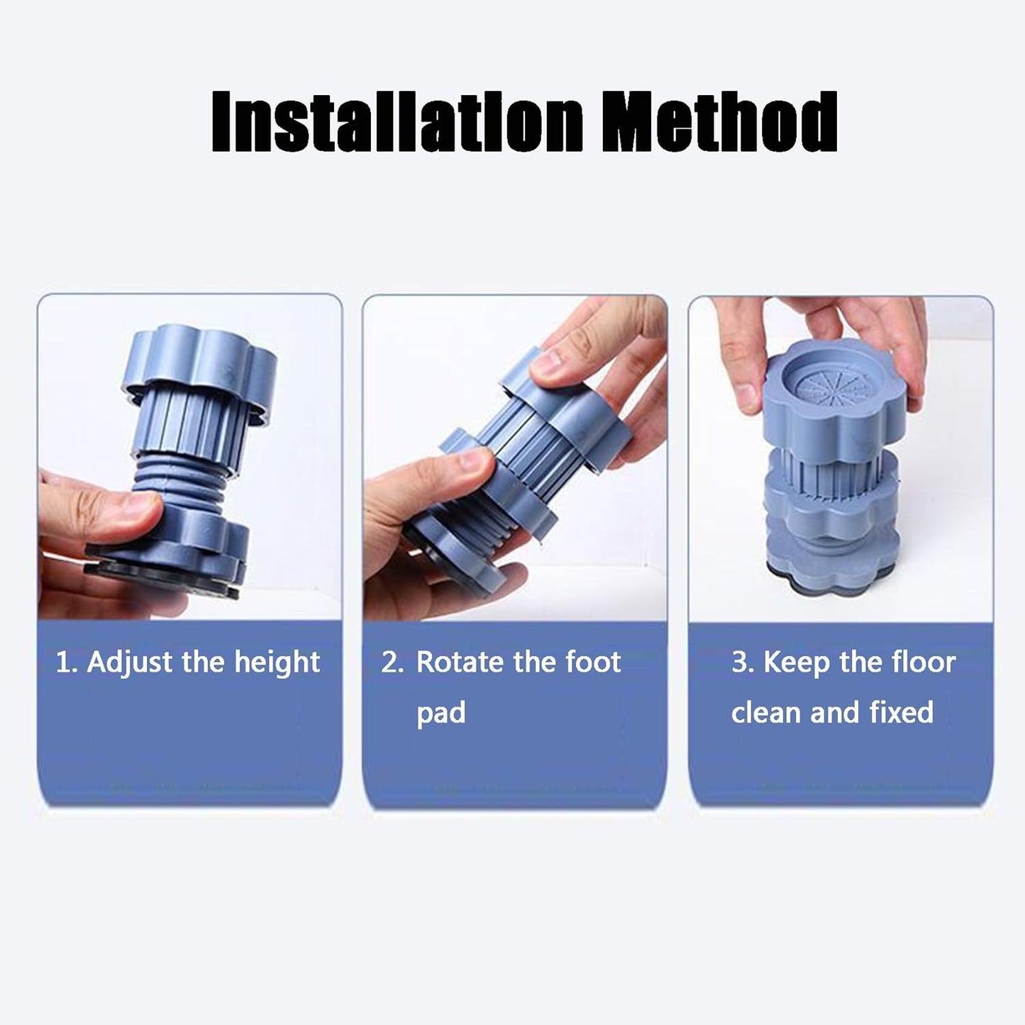 🪑 Universal Washing Machine & Refrigerator Pedestal Pads | Anti-Vibration & Moisture-Proof